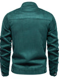 Men's Zip Up Long Sleeve Biker Jacket - Trendsi - Flyclothing LLC