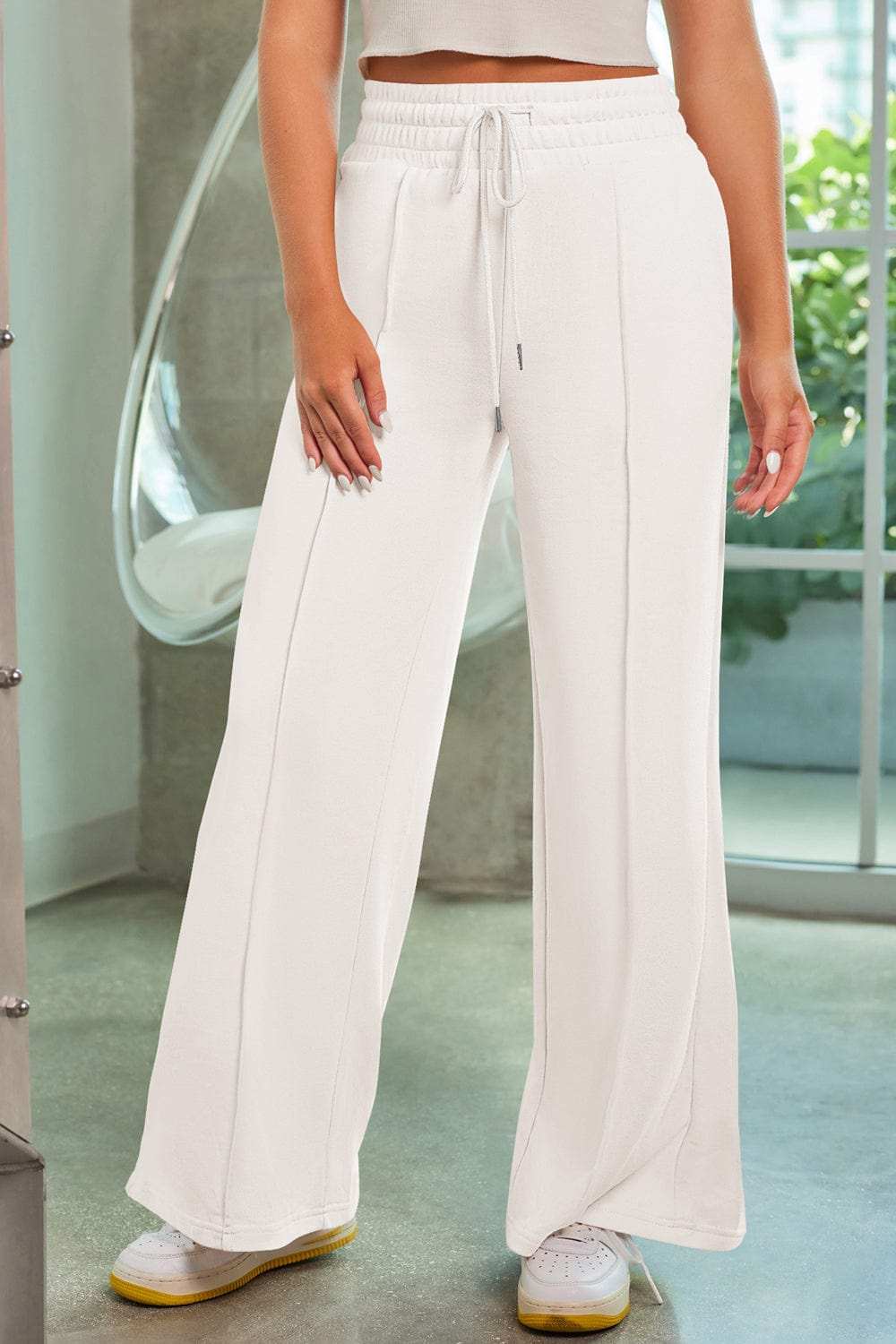 Drawstring Wide Leg Pants with Pockets - Trendsi - Flyclothing LLC