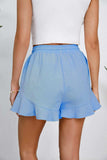 Full Size Drawstring Ruffle Hem Shorts - Trendsi - Flyclothing LLC