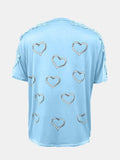 Full Size Lace Detail Heart Round Neck Short Sleeve Top - Trendsi - Flyclothing LLC