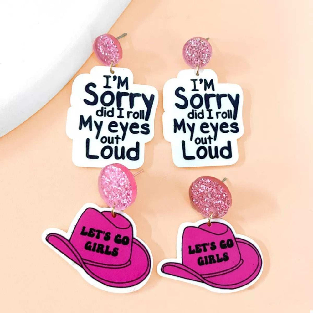 2 Pair Sequin Hat Dangle Earrings - Trendsi - Flyclothing LLC