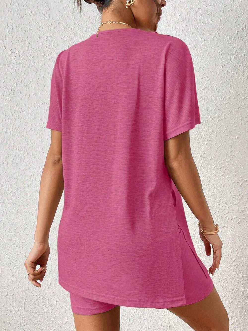 Casual Round Neck T-Shirt and Shorts Set - Trendsi - Flyclothing LLC