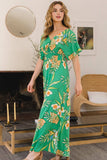 ODDI Full Size Floral Smocked Tied Back Maxi Dress - Trendsi - Flyclothing LLC