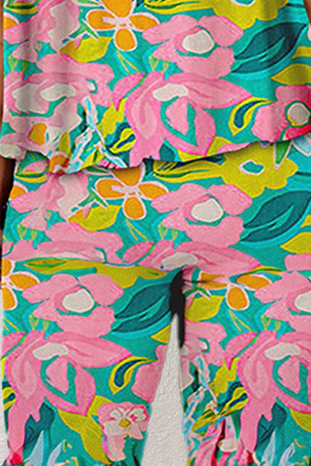 Ruffled Printed Tube Jumpsuit - Trendsi - Flyclothing LLC