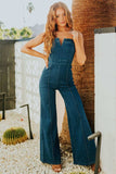 Spaghetti Strap Wide Leg Denim Jumpsuit - Trendsi - Flyclothing LLC