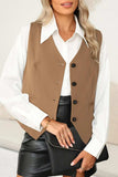 Pocketed Button Up Vest - Trendsi - Flyclothing LLC