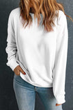 Round Neck Dropped Shoulder Sweatshirt - Trendsi - Flyclothing LLC