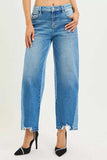 RISEN Full Size Slouchy Cropped Barrel Jeans with Contrast Wash Plus Size - Trendsi - Flyclothing LLC