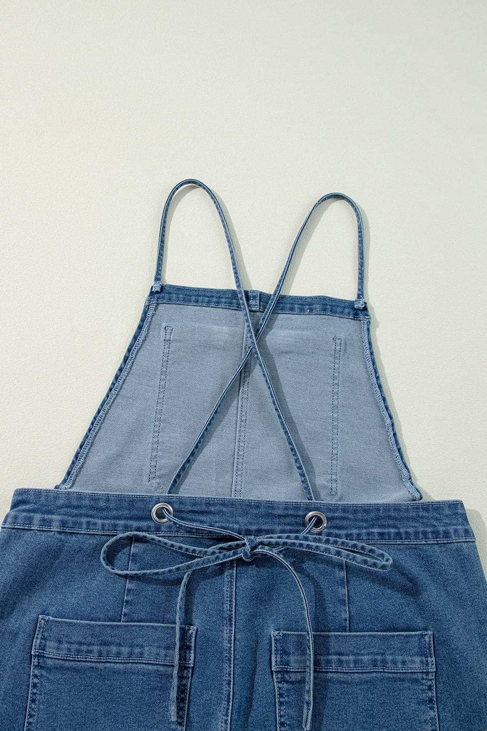 Adjustable Tie Straps Wide Leg Denim Overalls - Trendsi - Flyclothing LLC