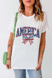 AMERICA Round Neck Short Sleeve T-Shirt - Trendsi - Flyclothing LLC