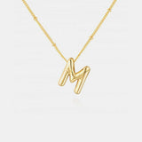 Gold-Plated Letter Pendant Necklace - Trendsi - Flyclothing LLC
