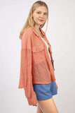 VERY J Button Up Long Sleeve Lace Shirt - Trendsi - Flyclothing LLC