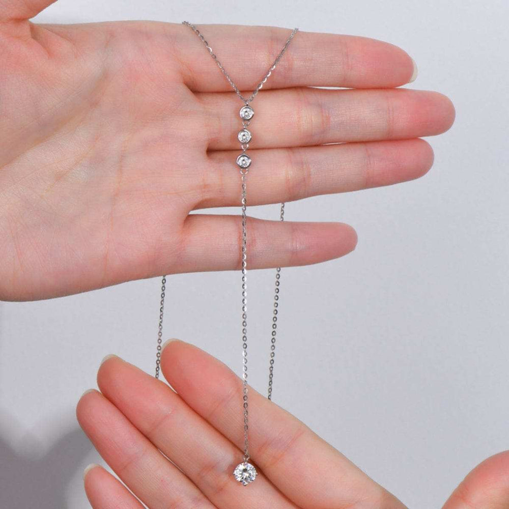 1.3 Carat Moissanite 925 Sterling Silver Drop Necklace - Trendsi - Flyclothing LLC