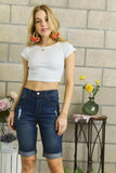 ADORA Distressed Denim Shorts with Pockets - Trendsi - Flyclothing LLC