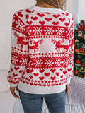 Christmas Element Round Neck Long Sleeve Sweater - Trendsi - Flyclothing LLC