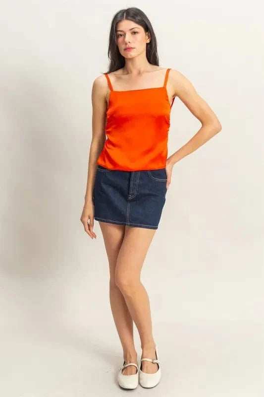 HYFVE Satin Back Tie Detail Cami - Trendsi - Flyclothing LLC