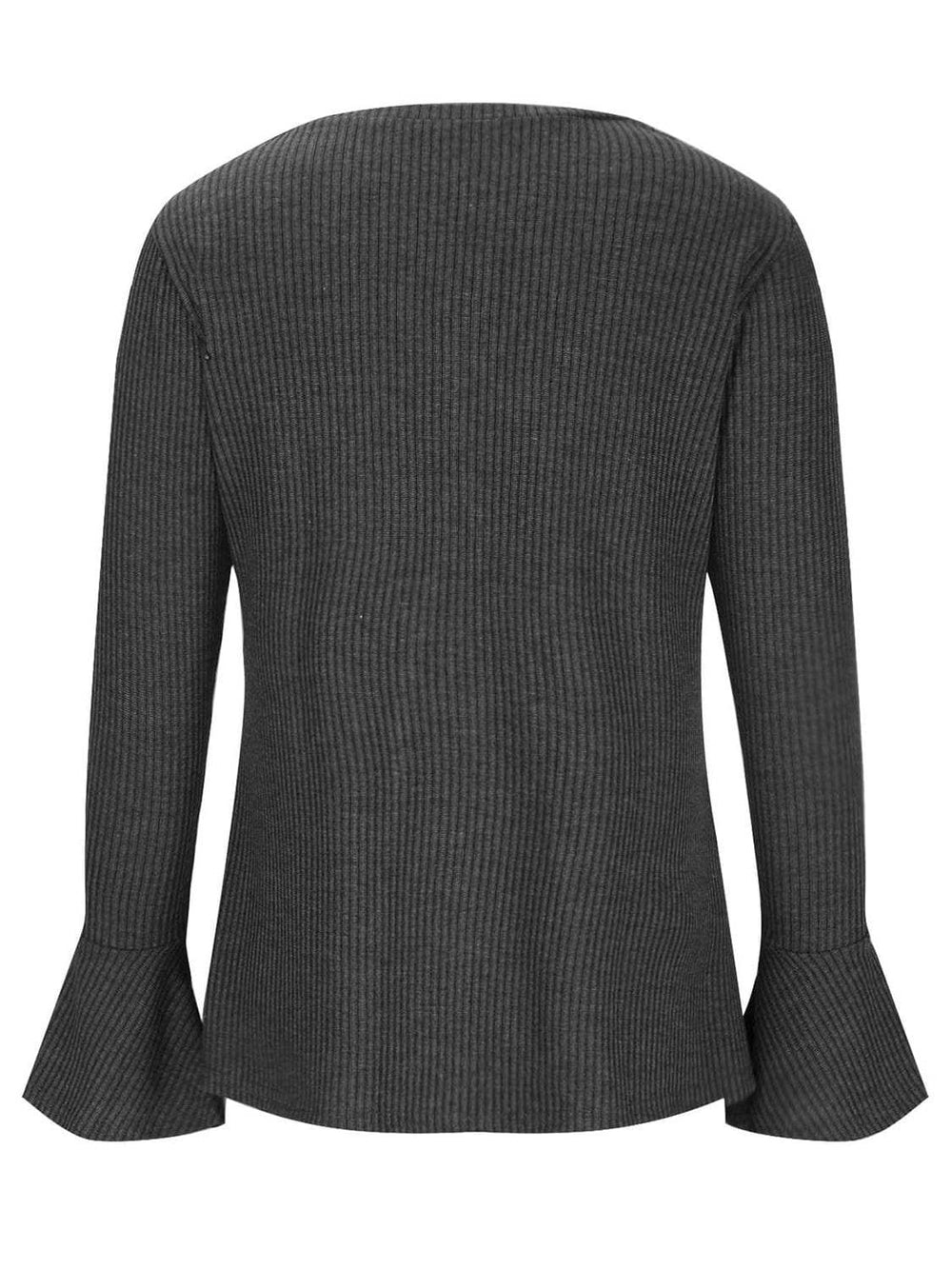 Faux Layered V-Neck Long Sleeve T-Shirt - Trendsi - Flyclothing LLC