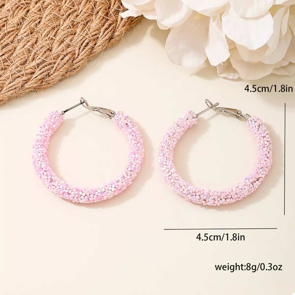Sparkling Alloy Hoop Earrings - Trendsi - Flyclothing LLC