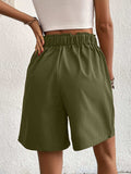 Pocketed Half Elastic Waist Shorts - Trendsi - Flyclothing LLC