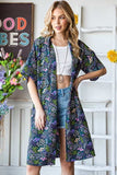 Heimish Full Size Half Sleeve Floral Open Cardigan Plus Size - Trendsi - Flyclothing LLC