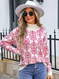 Flower Turtleneck Long Sleeve Sweater - Trendsi - Flyclothing LLC