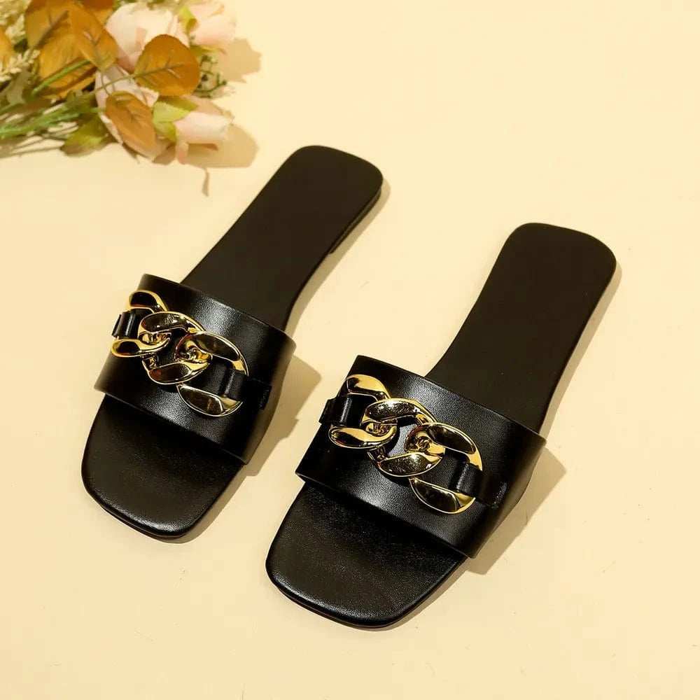 Open Toe Flats Sandals - Trendsi - Flyclothing LLC