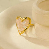 18K Gold-Plated Heart-Shaped Ring - Trendsi - Flyclothing LLC