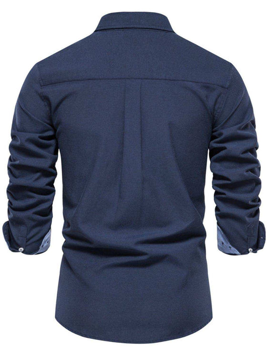 Men's Button Down Collared Neck Shirt - Trendsi - Flyclothing LLC