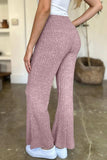 Ribbed High Waist Flare Pants - Trendsi - Flyclothing LLC
