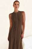 Contrast Stitching Maxi Tank Dress - Trendsi - Flyclothing LLC