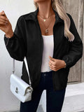 Pocketed Zip Up Long Sleeve Jacket - Trendsi - Flyclothing LLC