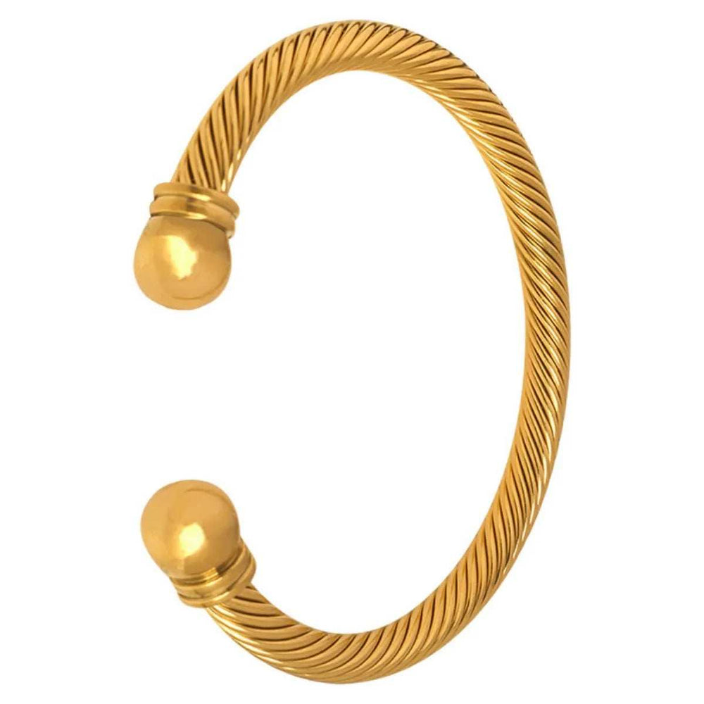 Stainless Steel Twisted Cable Cuff Bracelet - Trendsi - Flyclothing LLC