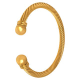 Stainless Steel Twisted Cable Cuff Bracelet - Trendsi - Flyclothing LLC