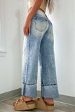 Washed Wide Leg Jeans with Pockets - Trendsi - Flyclothing LLC