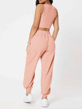 Wide Strap Top and Drawstring Joggers Set - Trendsi - Flyclothing LLC