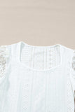Eyelet Lace Long Sleeve Bodysuit - Trendsi - Flyclothing LLC