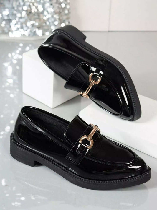 Point Toe Block Heels Loafers - Trendsi - Flyclothing LLC