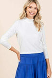 Mittoshop Mock Neck Rib Knit Long Sleeve Crop Top - Trendsi - Flyclothing LLC