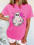 Ghost Graphic Halloween Round Neck T Shirt - Trendsi - Flyclothing LLC