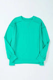 Exposed Seam Round Neck Long Sleeve Sweatshirt - Trendsi - Flyclothing LLC