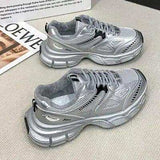 Lace Up Platform Athletic Shoes - Trendsi - Flyclothing LLC