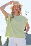 Lime 'N' Chili Textured Solid Muscle Sleeve Top - Trendsi - Flyclothing LLC