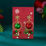 Christmas Snowflake Dangle Earrings with Colorful Beads - Trendsi - Flyclothing LLC