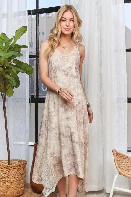 ADORA Printed Spaghetti Strap Midi Dress - Trendsi - Flyclothing LLC