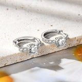 2.36 Carat Moissanite Zircon 925 Sterling Silver Hoop Earrings - Trendsi - Flyclothing LLC