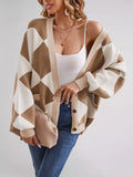 Diamond Pattern Button-Up Knit Cardigan - Trendsi - Flyclothing LLC