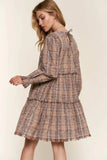 And The Why Full Size Washed Frayed Tiered Plaid Dress - Trendsi - Flyclothing LLC