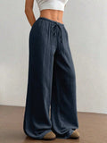Wide Leg Drawstring Casual Pants - Trendsi - Flyclothing LLC