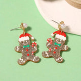 Christmas Gingerbread Man Dangle Earrings - Trendsi - Flyclothing LLC