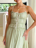 Devine Frill Ruffled Hem Midi Cami Dress - Trendsi - Flyclothing LLC